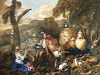 Giovanni Benedetto Castiglione Bacchante et Satyre